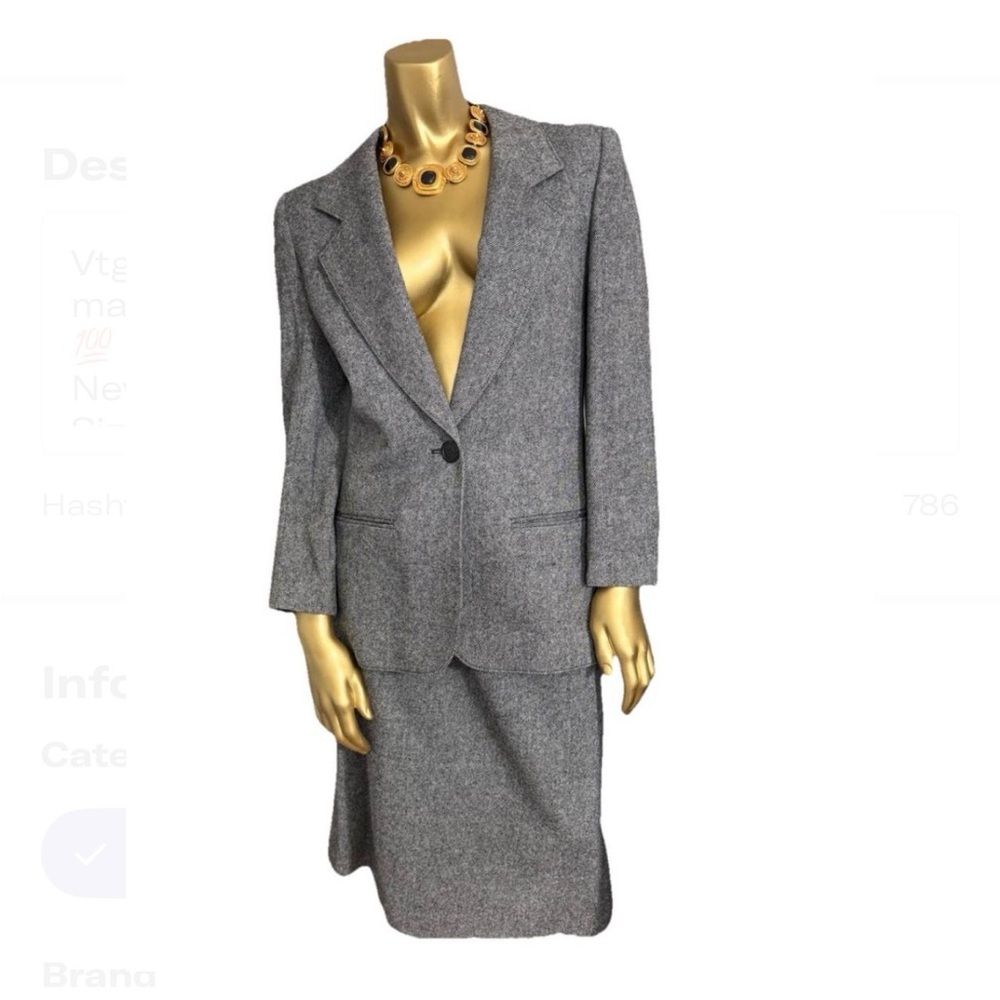 Pendleton Gray Blazer and Skirt Set